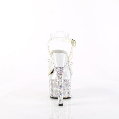 ESTEEM-708DM Pleaser Silver Chrome 7 Inch Glamour Models Platform Shoes
