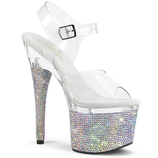 ESTEEM-708DM Pleaser Clear Bling 7 Inch Strippers Platform Shoes