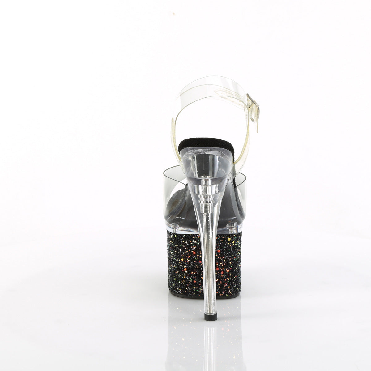 ESTEEM-708LG Pleaser Clear Black 7 Inch Statement High Platform Shoes
