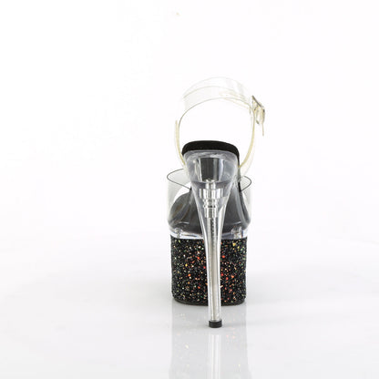 ESTEEM-708LG Pleaser Clear Black 7 Inch Statement High Platform Shoes