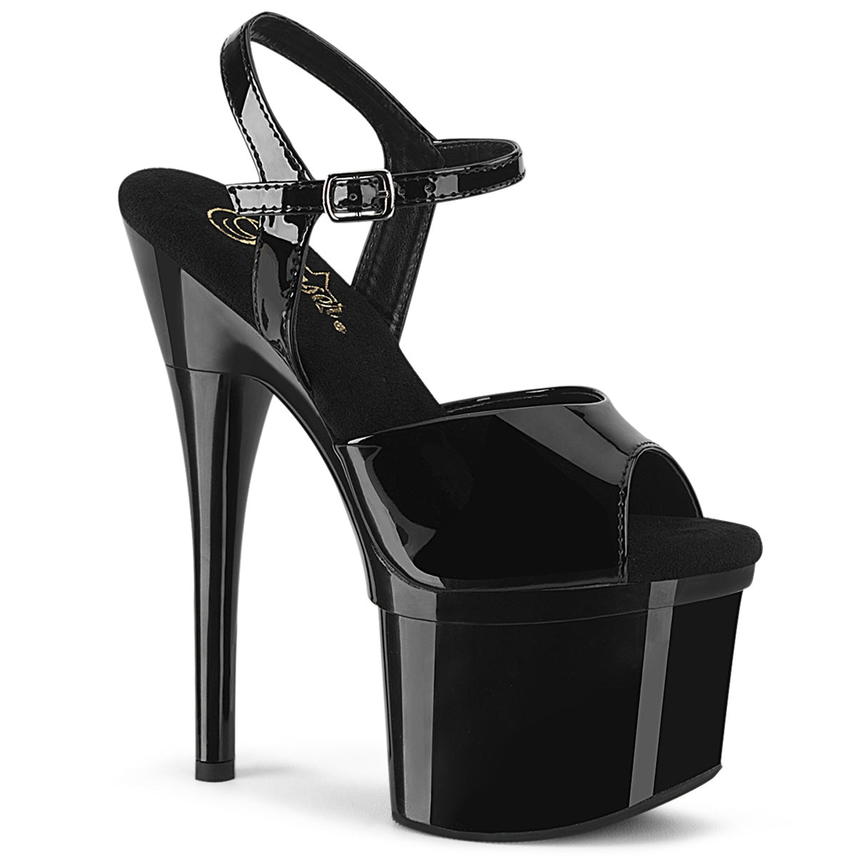 ESTEEM-709 Pleaser Black 7 Inch Pole Heels Platform Shoes