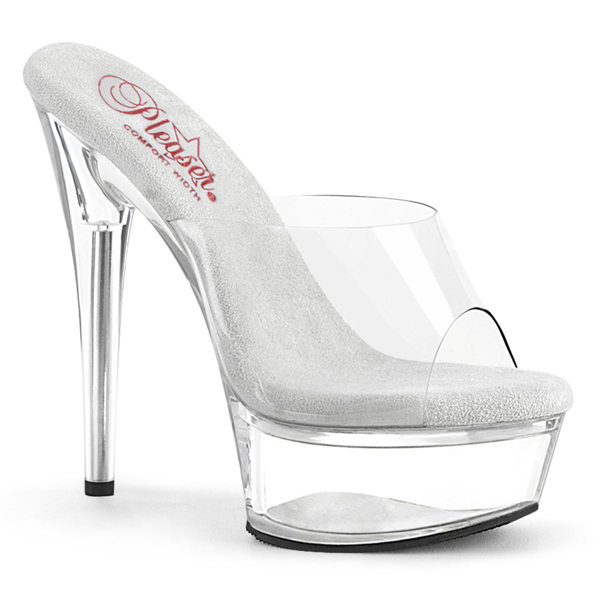 EXCITE-601 Pleaser Clear 6 Inch Pole Dancing Platform Shoes Clr Clr