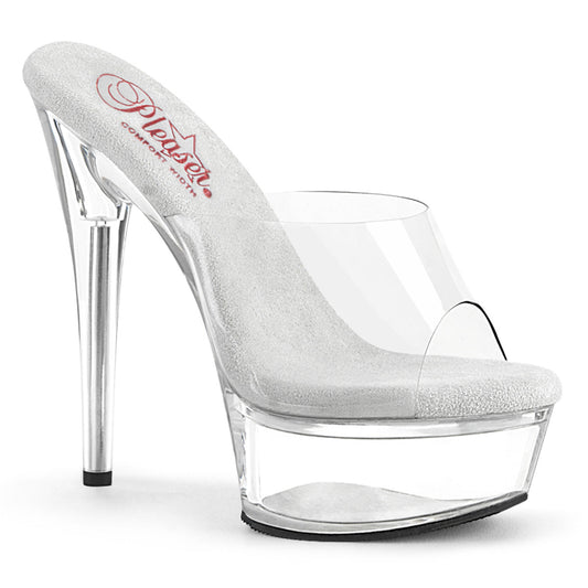 EXCITE-601 Pleaser Clear 6 Inch Pole Dancing Platform Shoes Clr Clr