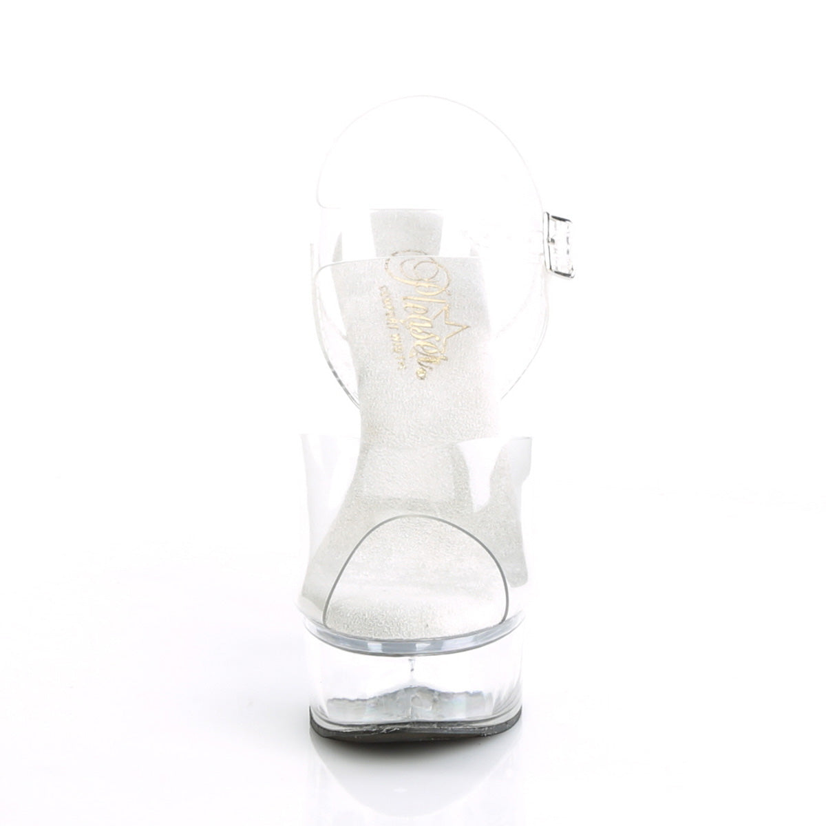 Pleaser EXCITE-608 Clear Platform Sandals - 6 Inch Heels