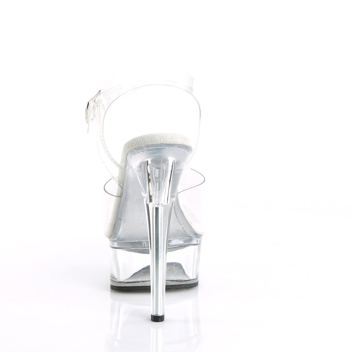 Pleaser EXCITE-608 Clear Platform Sandals - 6 Inch Heels