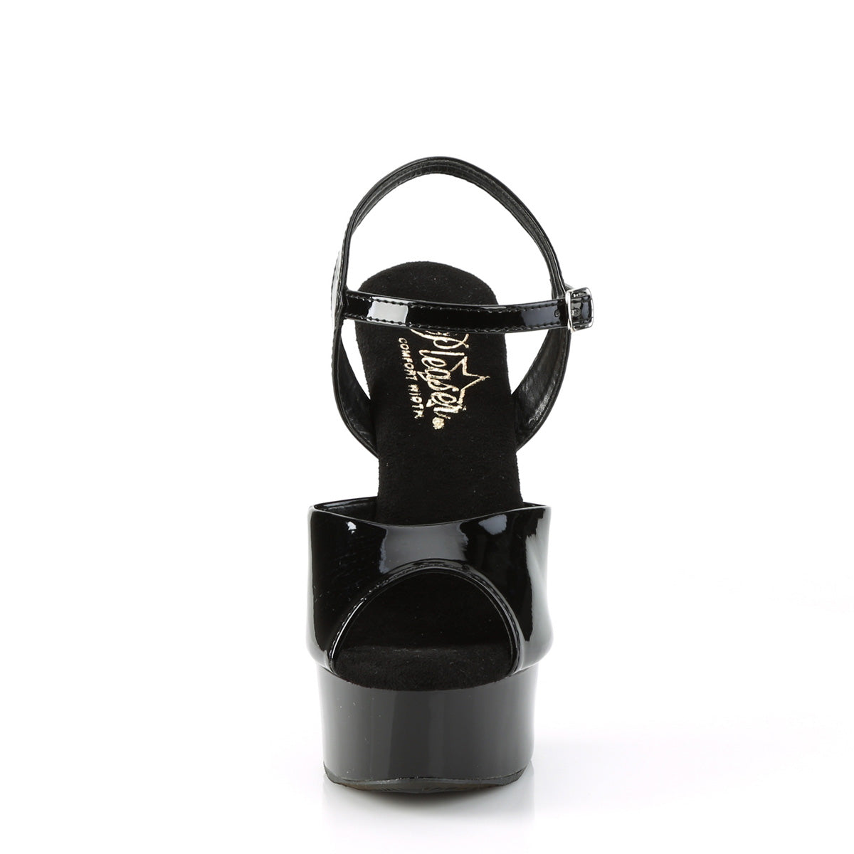 Pleaser EXCITE-609 Black Platform Sandals - 6 Inch Heels