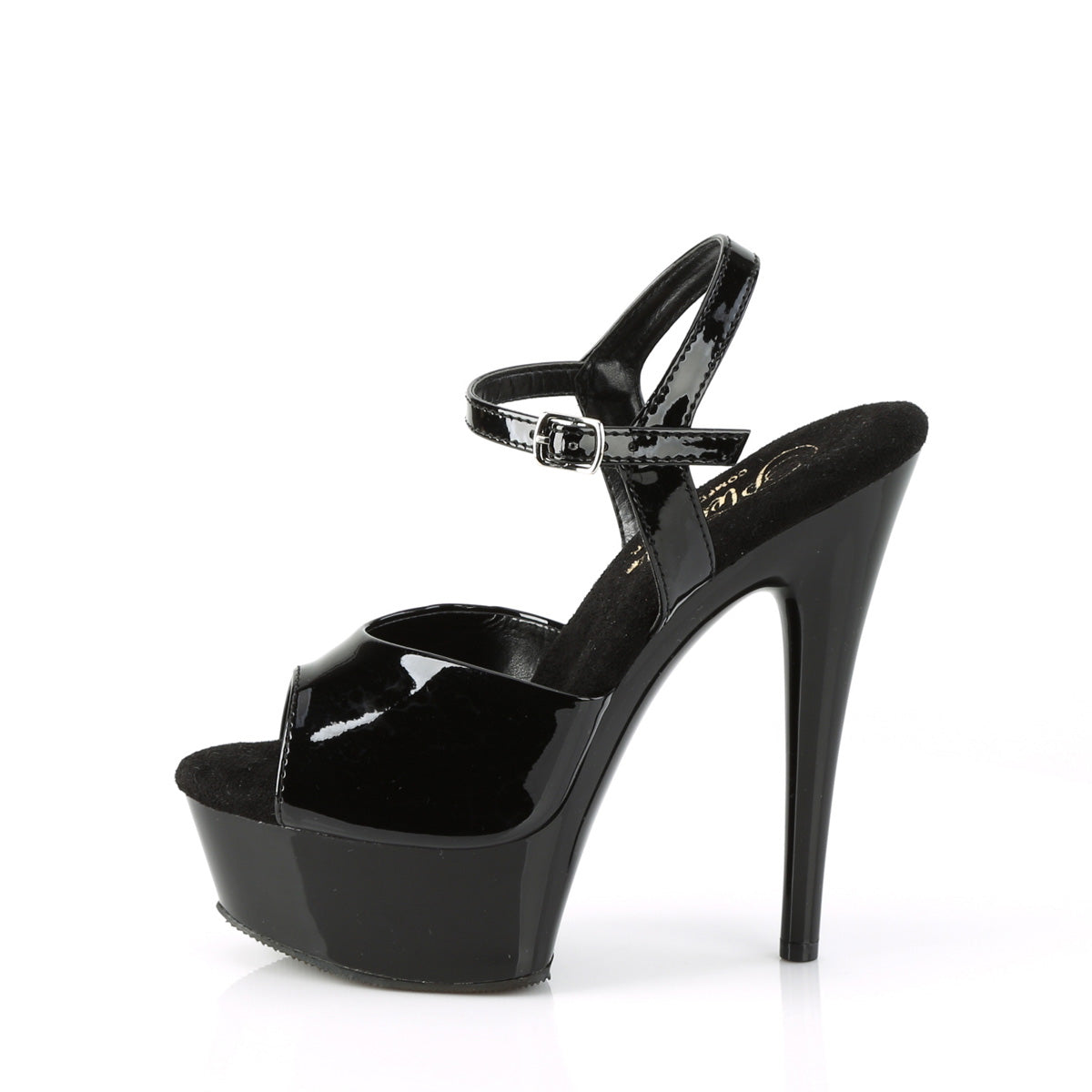 Pleaser EXCITE-609 Black Platform Sandals - 6 Inch Heels