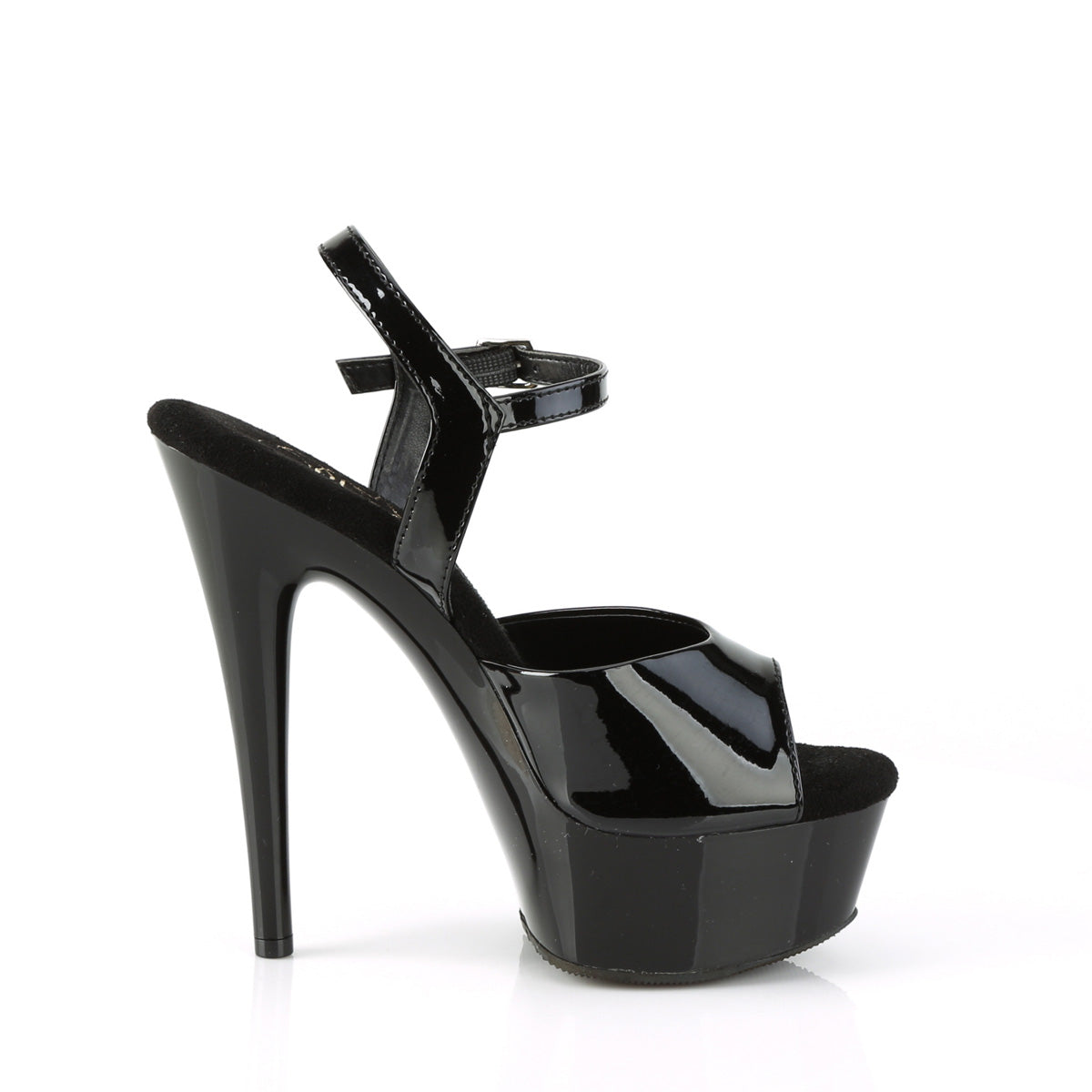 Pleaser EXCITE-609 Black Platform Sandals - 6 Inch Heels