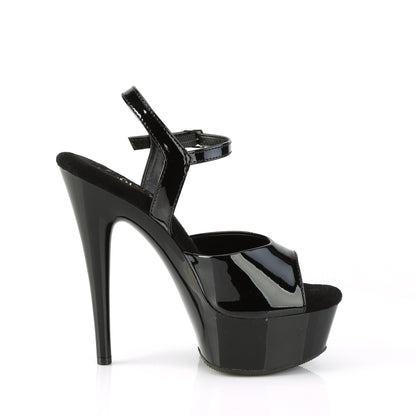 Pleaser EXCITE-609 Black Platform Sandals - 6 Inch Heels