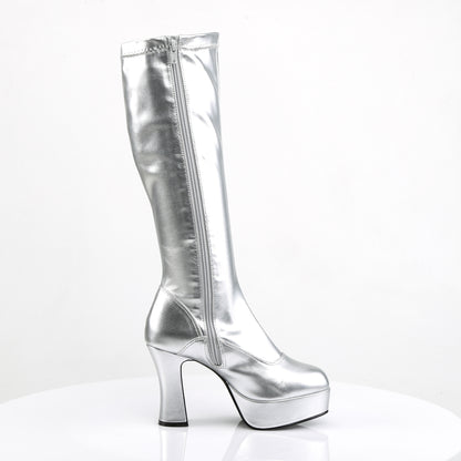Funtasma EXOTICA-2000 Silver Platform Boots - 4 Inch Heels