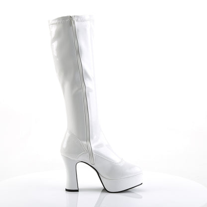Funtasma EXOTICA-2000 White Platform Boots - 4 Inch Heels