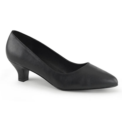 Pleaser Pink Label FAB-420 Black Court Shoes - 2 Inch Heels