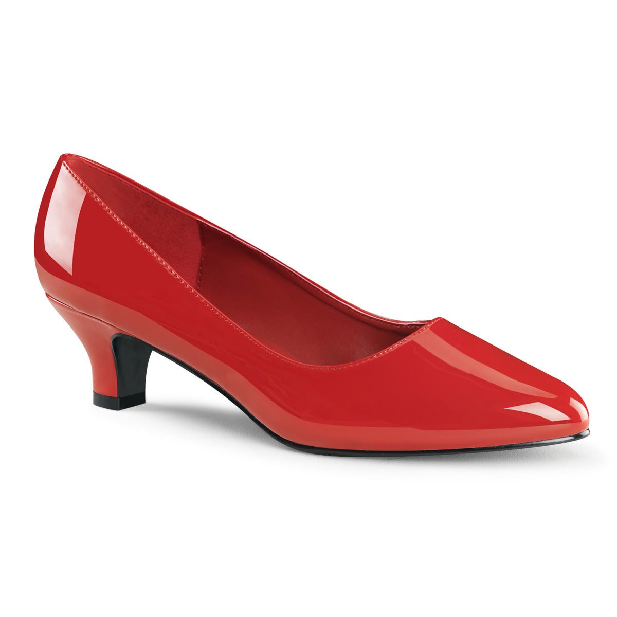FAB-420 Pleaser Pink Label Red 2 Inch Fetish Single Soles Red Pat