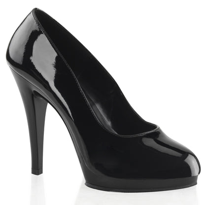 Pleaser Pink Label FLAIR-480 Black Platform Court Shoes - 4 1/2 Inch Heels