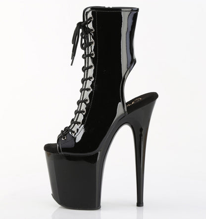 FLAMINGO-1016 Pleaser Black 8 Inch Pole Dancing Ankle Boots