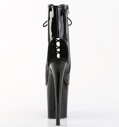 FLAMINGO-1016 Pleaser Black 8 Inch Pole Dancing Ankle Boots