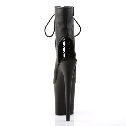 FLAMINGO-1016 Pleaser Black 8 Inch Exotic Dancer Ankle Boots