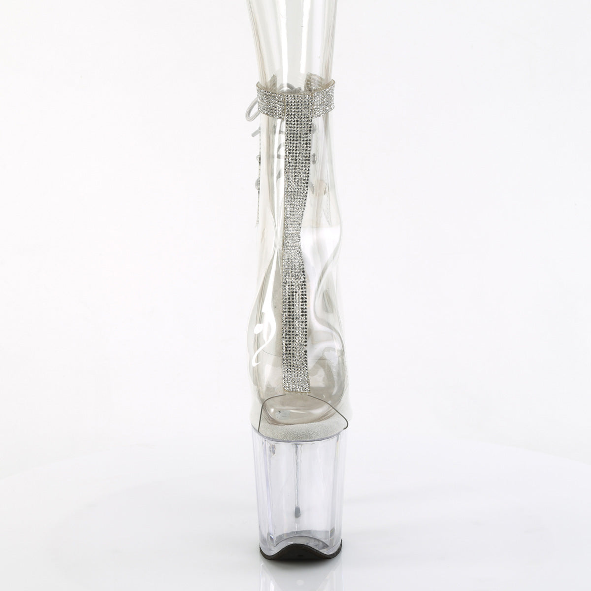 FLAMINGO-1018C-2RS Pleaser Clear 8 Inch Strippers Ankle Boots