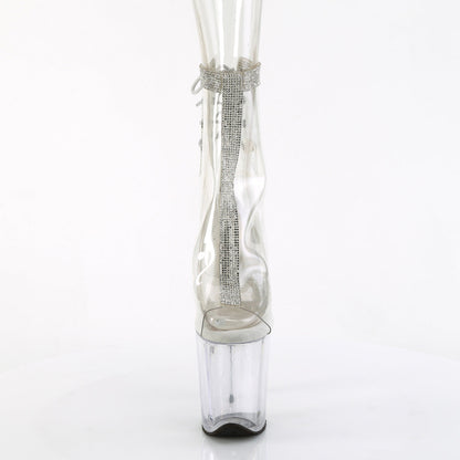 FLAMINGO-1018C-2RS Pleaser Clear 8 Inch Strippers Ankle Boots