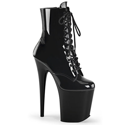FLAMINGO-1020 Pleaser Black 8 Inch Exotic Dancer Ankle Boots