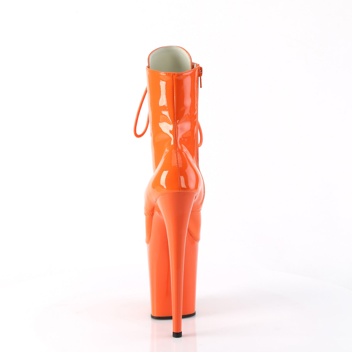 FLAMINGO-1020 Pleaser Orange 8 Inch Exotic Dancing Ankle Boots
