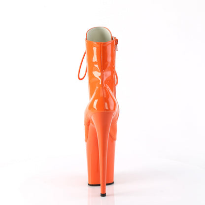 FLAMINGO-1020 Pleaser Orange 8 Inch Exotic Dancing Ankle Boots
