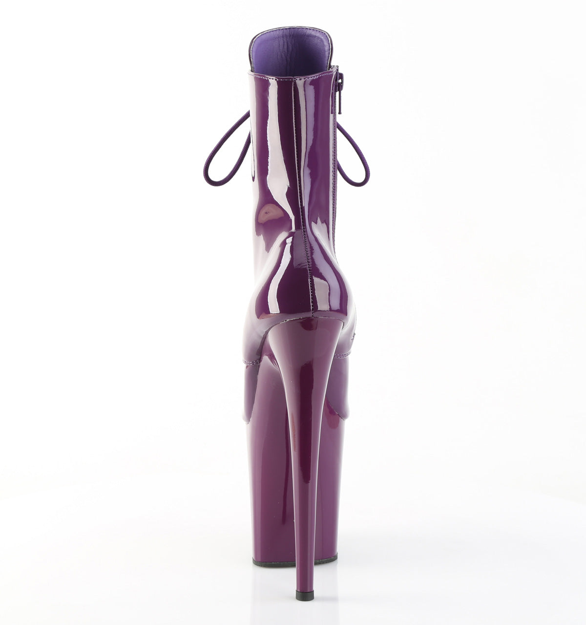 FLAMINGO-1020 Pleaser Purple 8 Inch Pole Heels Ankle Boots