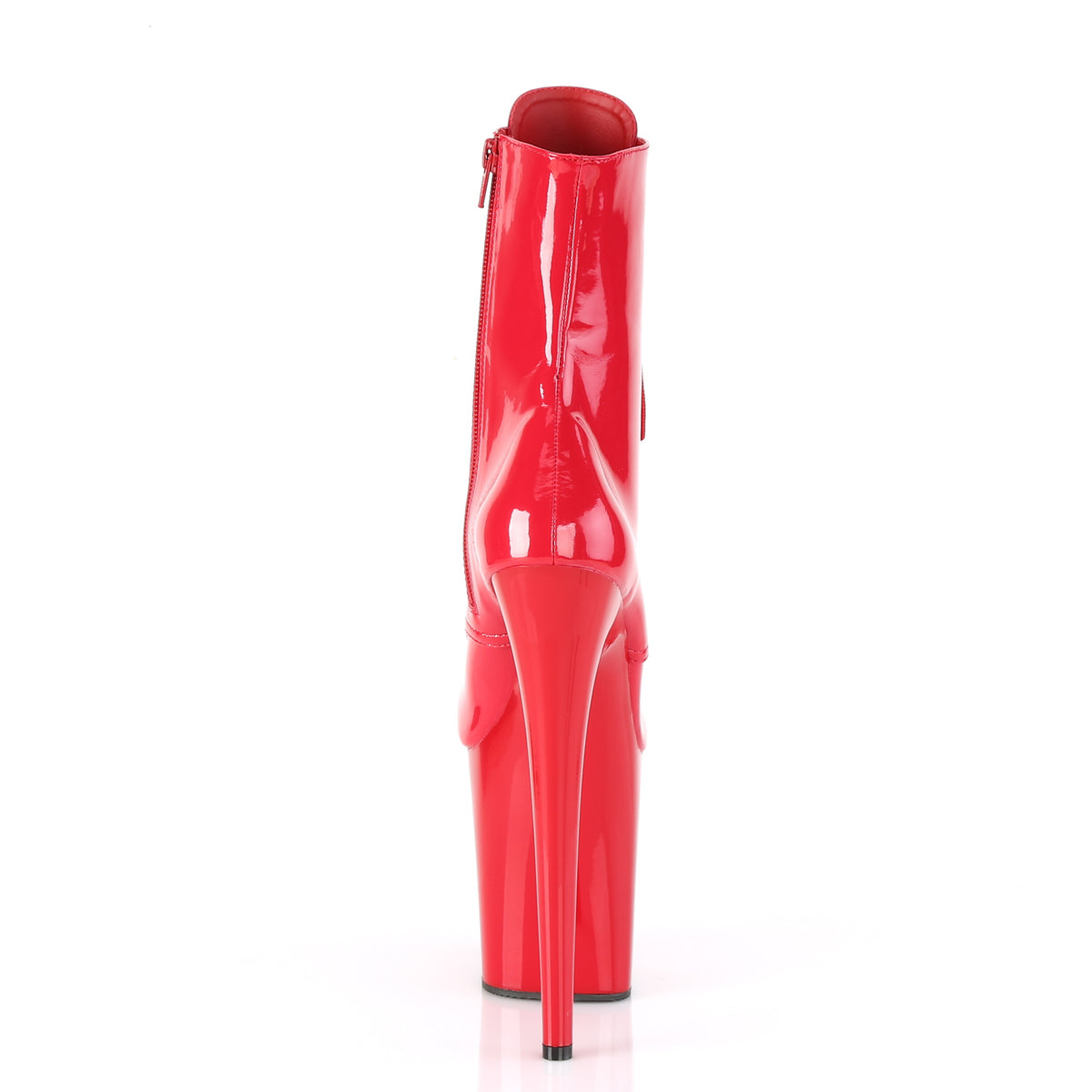 Pleaser FLAMINGO-1020 Red Lace-Up Platform Ankle Boots - 8 Inch Heels