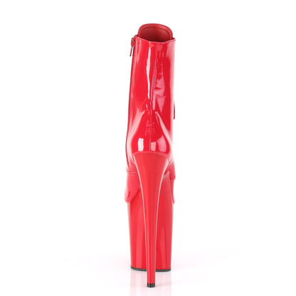 Pleaser FLAMINGO-1020 Red Lace-Up Platform Ankle Boots - 8 Inch Heels