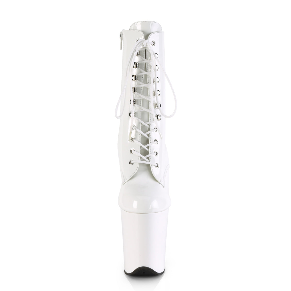 FLAMINGO-1020 Pleaser White 8 Inch Platform Ankle Boots