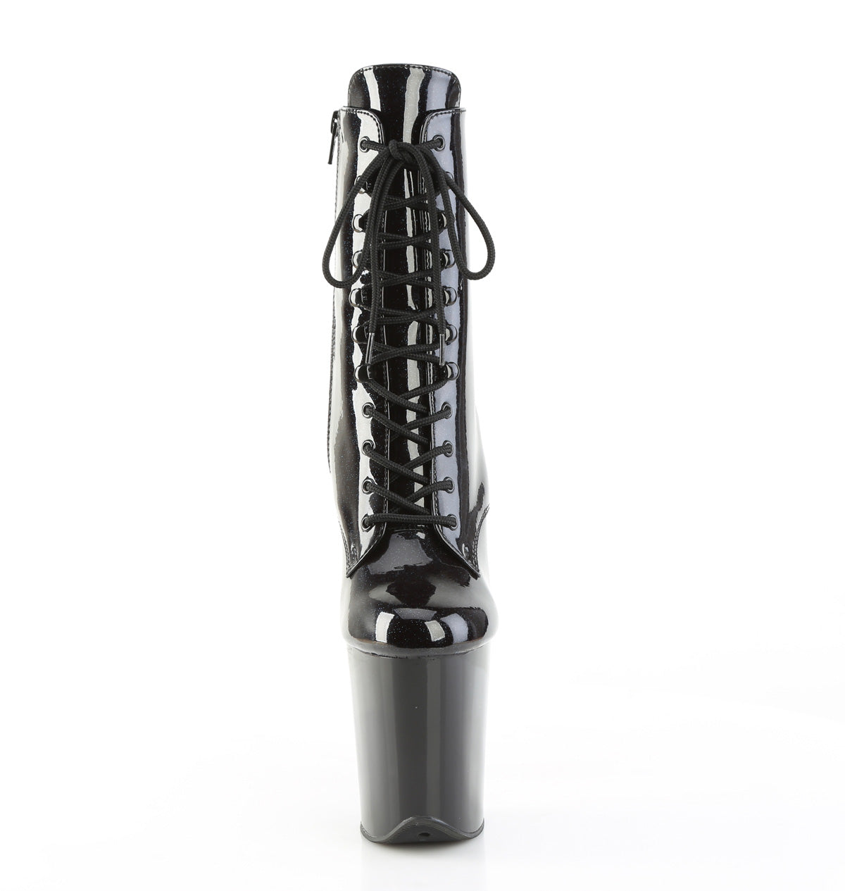 FLAMINGO-1020BLG Pleaser Black 8 Inch Pole Dance Ankle Boots