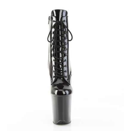 FLAMINGO-1020BLG Pleaser Black 8 Inch Pole Dance Ankle Boots