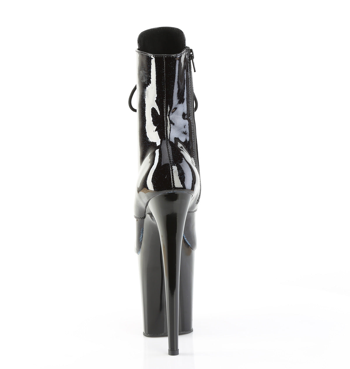 FLAMINGO-1020BLG Pleaser Black 8 Inch Pole Dance Ankle Boots