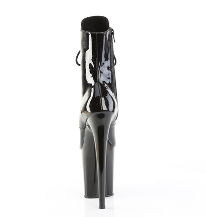 FLAMINGO-1020BLG Pleaser Black 8 Inch Pole Dance Ankle Boots