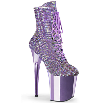 FLAMINGO-1020CHRS Pleaser Lavender 8 Inch Statement High Ankle Boots