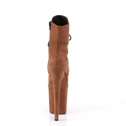 FLAMINGO-1020FS Pleaser Caramel 8 Inch Pole Dance Ankle Boots