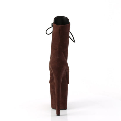 FLAMINGO-1020FS Pleaser Mocha 8 Inch Exotic Dancing Ankle Boots