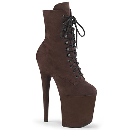 FLAMINGO-1020FS Pleaser Mocha 8 Inch Exotic Dancing Ankle Boots