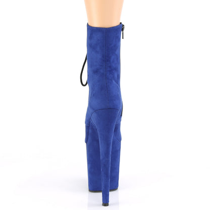 Pleaser FLAMINGO-1020FS Royal Blue Lace-Up Platform Ankle Boots - 8 Inch Heels