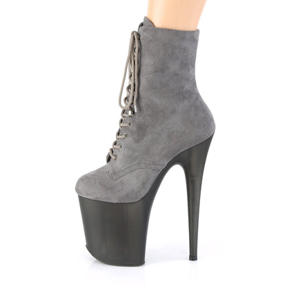 FLAMINGO-1020FST Pleaser 8 Inch Heel Grey Pole Dance Shoes-Pleaser- Sexy Shoes Pole Dance Heels