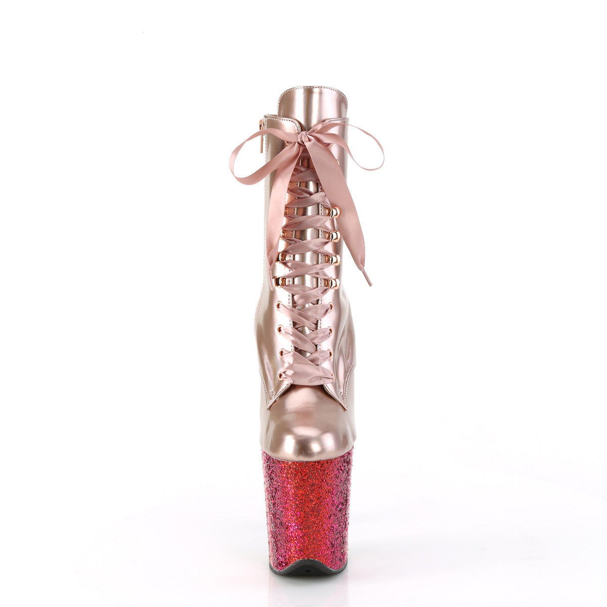 FLAMINGO-1020HG Pleaser Rose Gold 8 Inch Exotic Dancing Ankle Boots