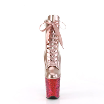 FLAMINGO-1020HG Pleaser Rose Gold 8 Inch Exotic Dancing Ankle Boots
