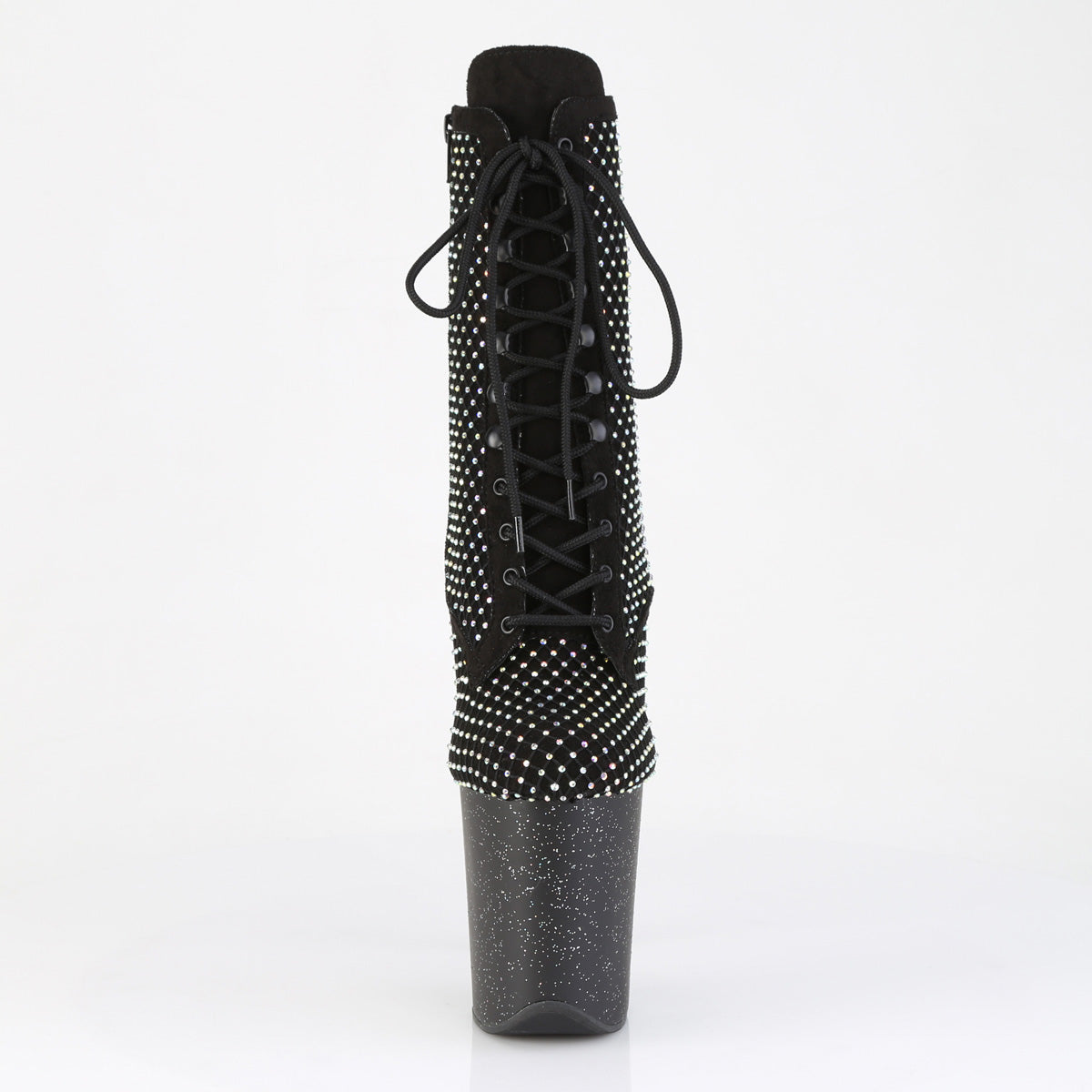 FLAMINGO-1020RM Pleaser Black 8 Inch Pole Dance Ankle Boots