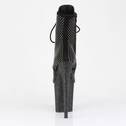 FLAMINGO-1020RM Pleaser Black 8 Inch Pole Dance Ankle Boots