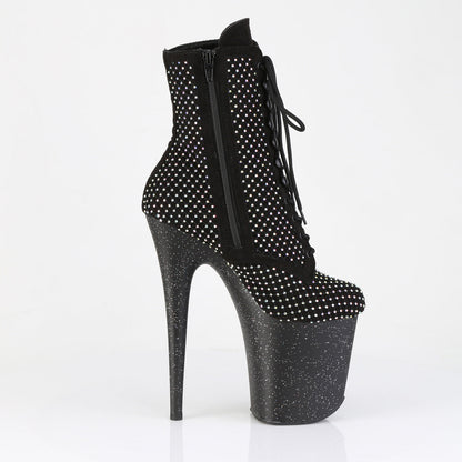 FLAMINGO-1020RM Pleaser Black 8 Inch Pole Dance Ankle Boots