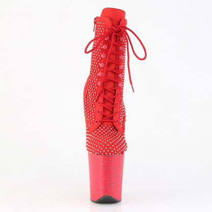 FLAMINGO-1020RM Pleaser Red 8 Inch Exotic Dance Ankle Boots