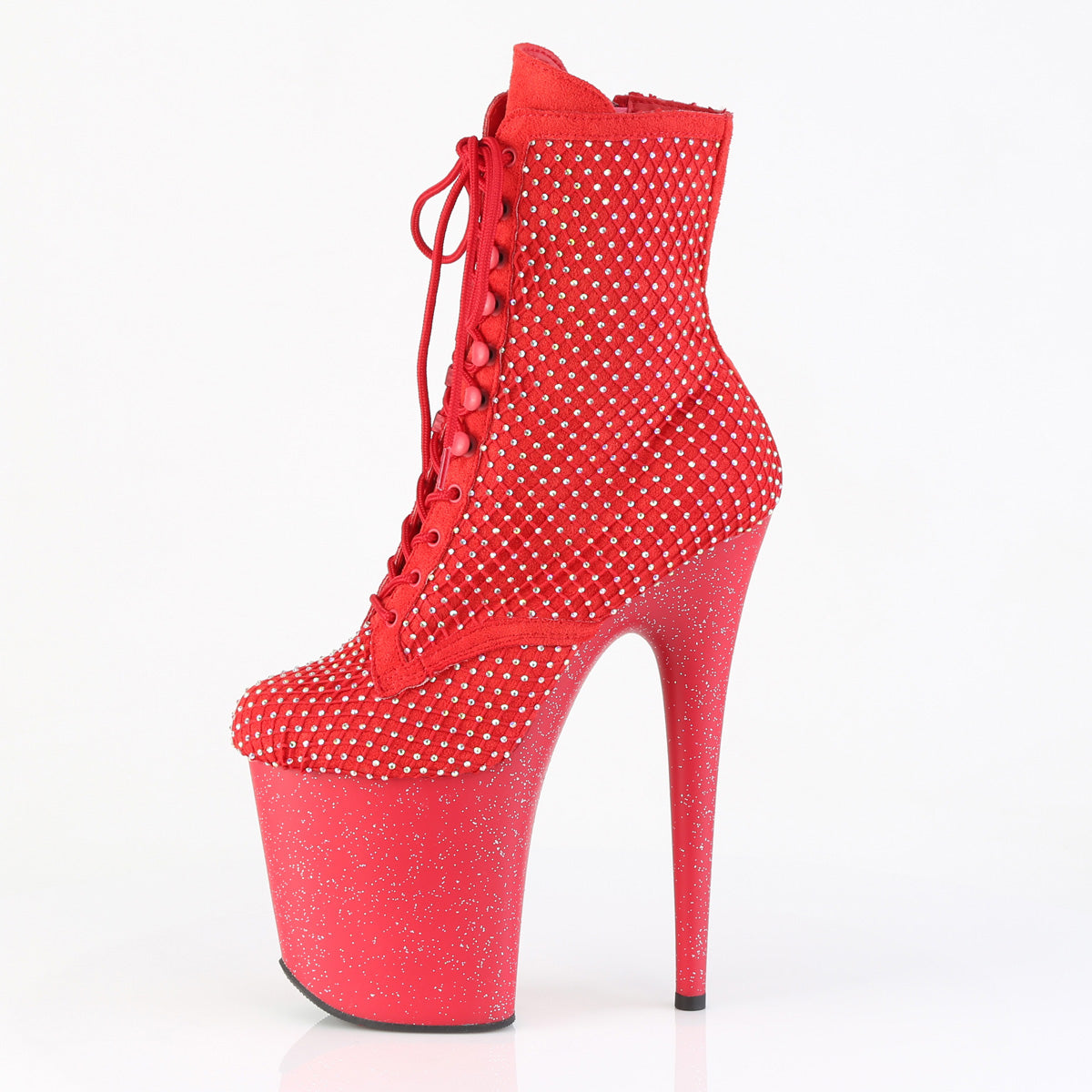 FLAMINGO-1020RM Pleaser Red 8 Inch Exotic Dance Ankle Boots