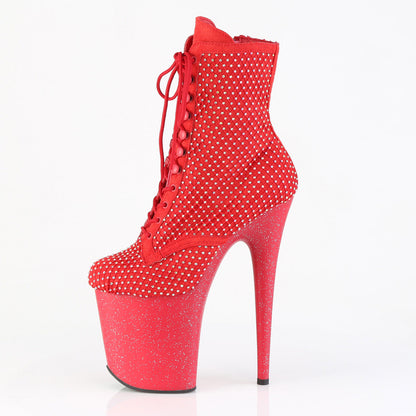 FLAMINGO-1020RM Pleaser Red 8 Inch Exotic Dance Ankle Boots