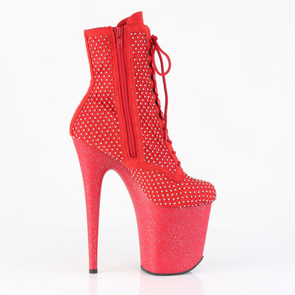 FLAMINGO-1020RM Pleaser Red 8 Inch Exotic Dance Ankle Boots