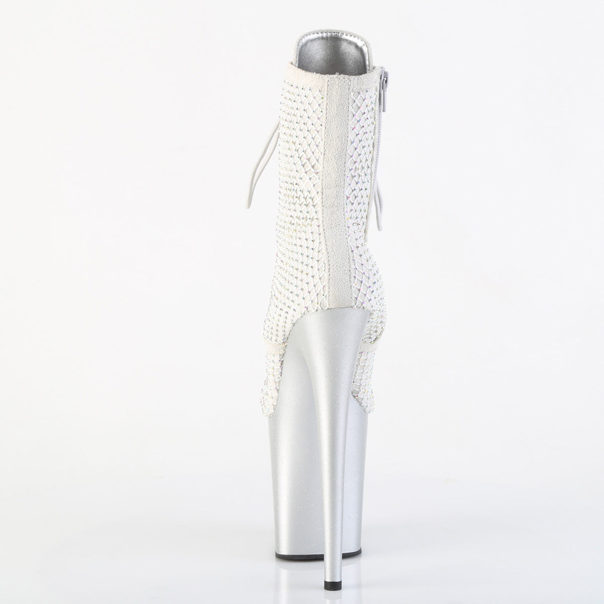 FLAMINGO-1020RM Pleaser Silver 8 Inch Exotic Dancing Ankle Boots